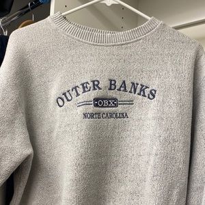 Vintage Embroidered Light Grey Outer Banks Sweatshirt (Medium)